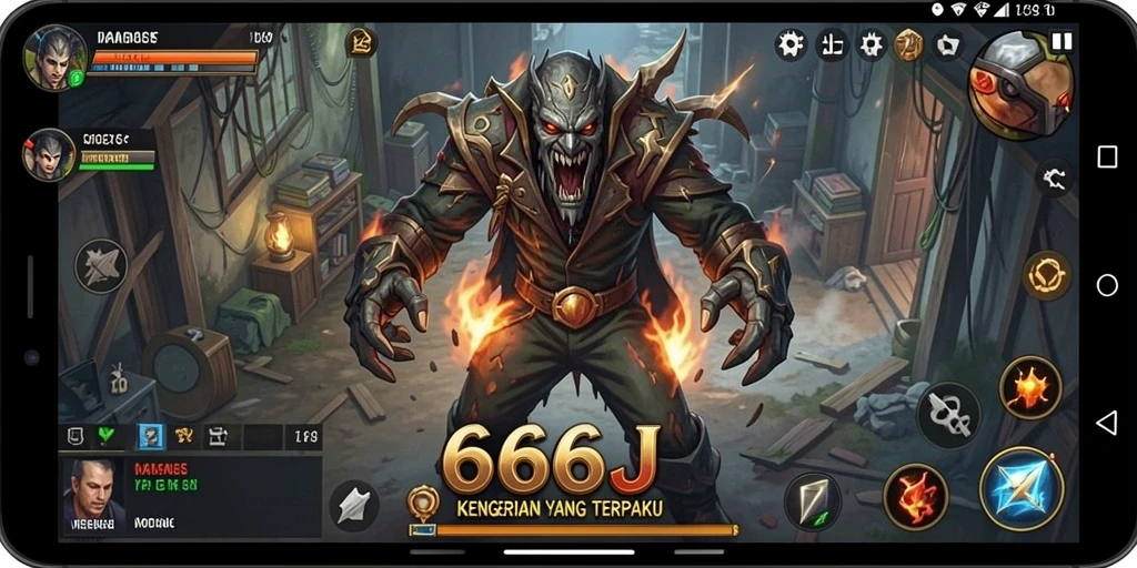 Screenshot gameplay 666J yang menampilkan momen mencekam.
