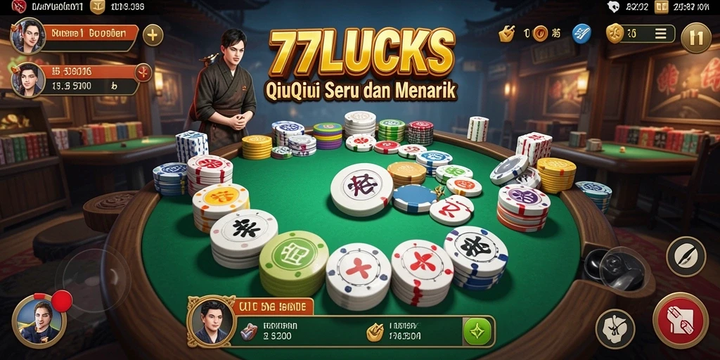 Tampilan seru dari gameplay QiuQiu di 77LUCKS.