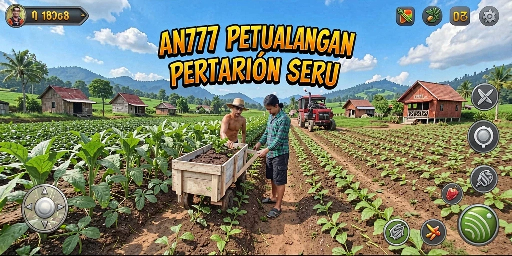 Tampilan seru gameplay AN777 saat bertani dan panen.