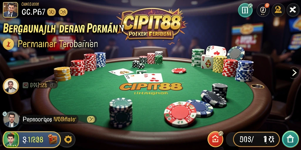 Tampilan gameplay Poker yang menegangkan di CIPIT88.