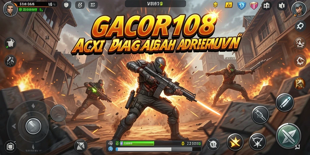 Screenshot gameplay GACOR108 saat seru bertarung melawan musuh.