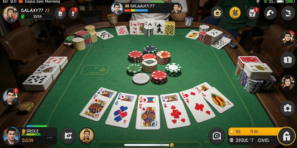 Tampilan gameplay seru Gaple di GALAXY77 yang menggugah selera.
