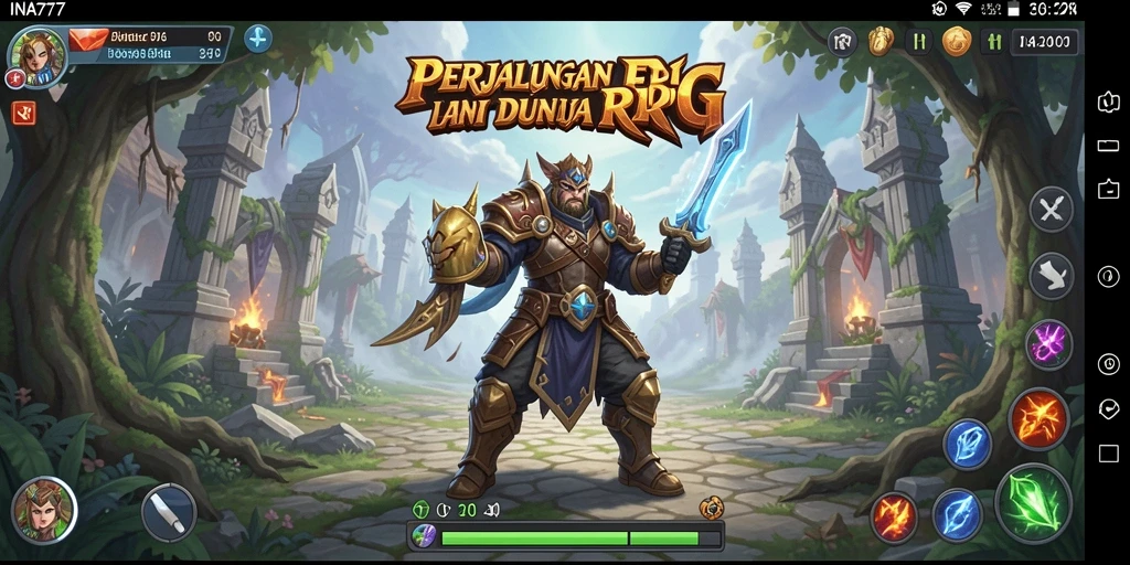 Screenshot yang menampilkan aksi epik dalam game RPG INA777.