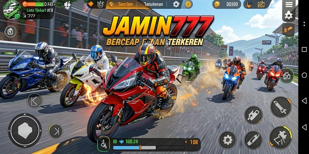 Gameplay seru dengan balapan motor yang menegangkan.
