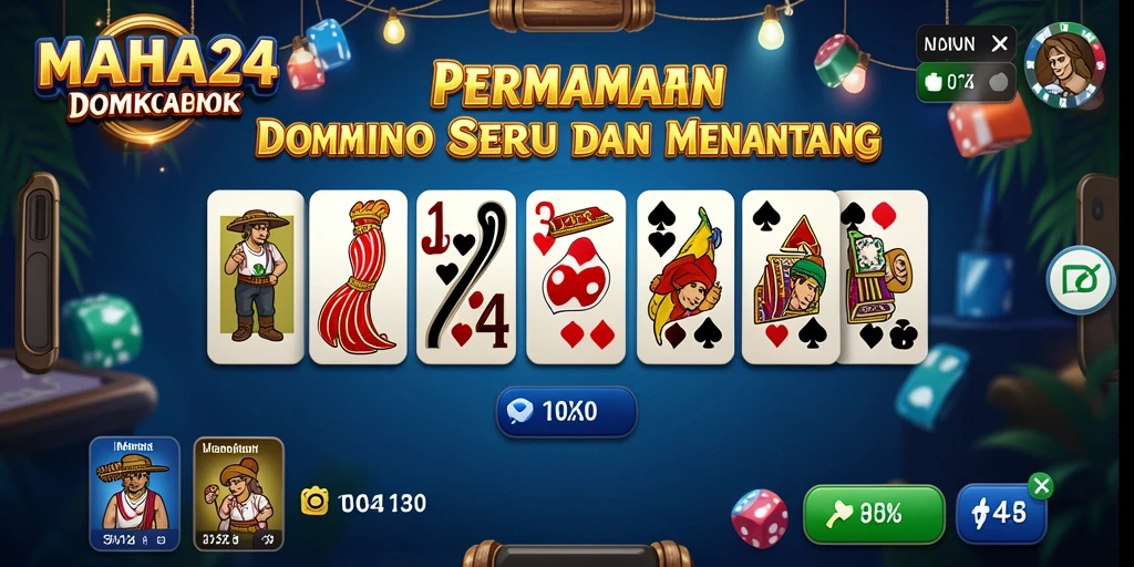 Tampilan gameplay MAHA24 yang menarik dan interaktif dalam permainan Domino.