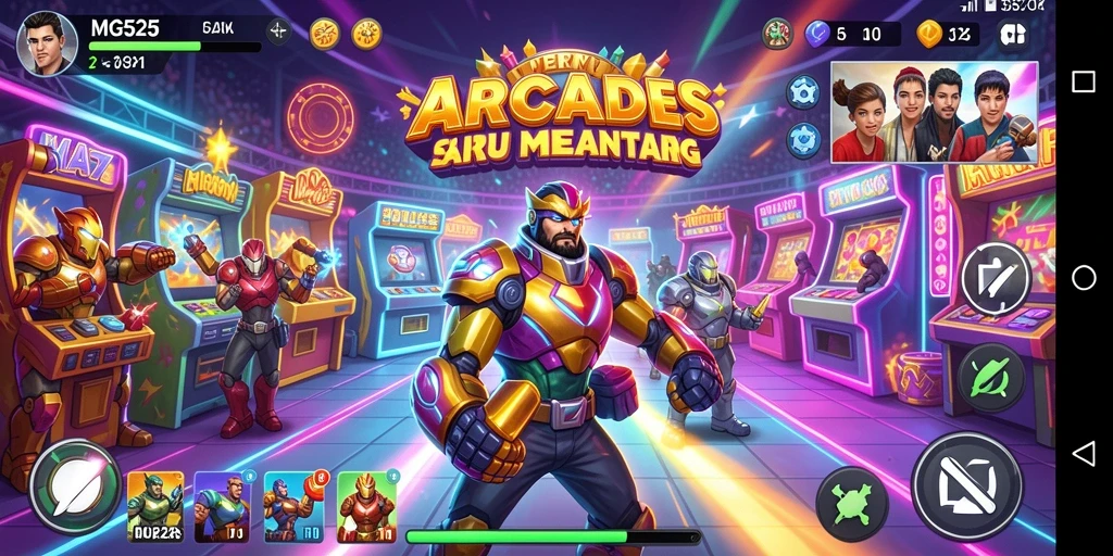 Tampilan gameplay seru MG525 dengan banyak level menantang.