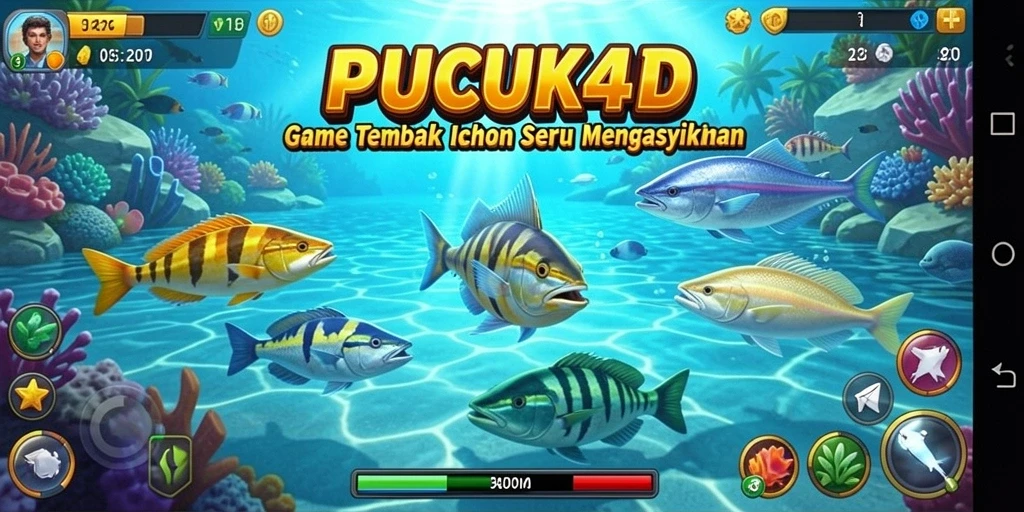 Screenshot PUCUK4D menampilkan aksi seru dalam permainan Tembak Ikan.