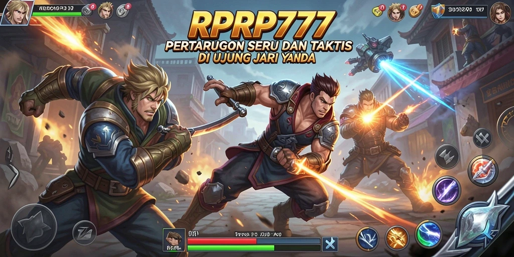 Screenshot RPRP777 menampilkan aksi pertarungan yang intens dan karakter-karakter unik.