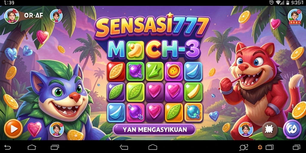 Tampilan dinamis gameplay SENSASI777 dengan warna-warni menakjubkan.