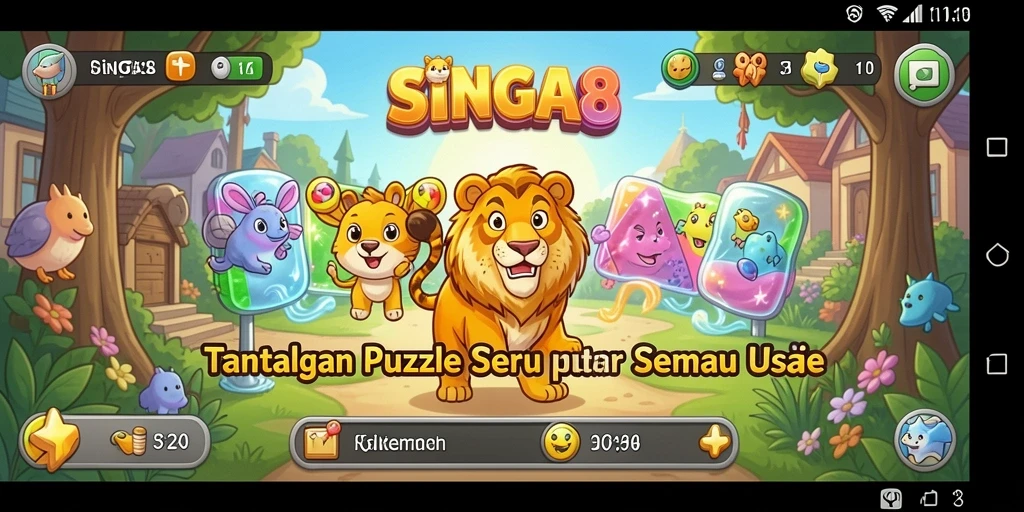 Tampilan gameplay menantang dan menarik dari SINGA8.