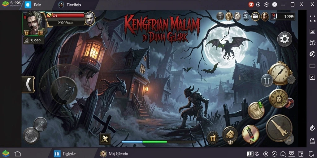 Tangkapan layar menampilkan suasana menyeramkan dalam gameplay SL999.