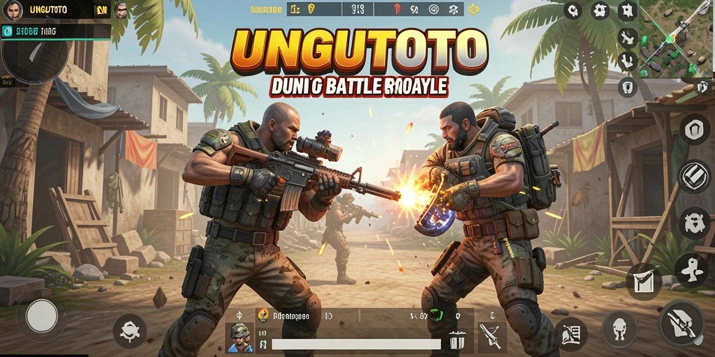 Tangkapan layar UNGUTOTO menunjukkan aksi penuh di arena Battle Royale.